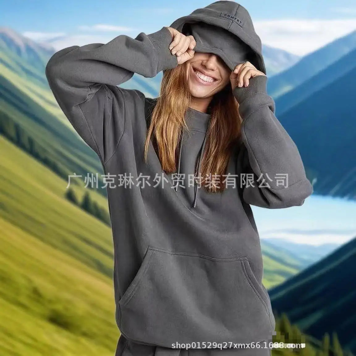Casual 2 Piece Hoodie Set Oversized Pullover Hoodie Long Sleeve Sweatshirt Set Cozy Loungewear Matching Set For Women