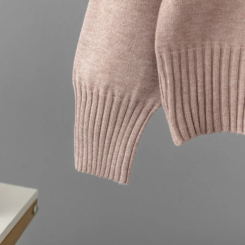 Candy Color Knitted 2 Piece Sets Women Turtleneck Knitwears Sweater Pullover Tops Conjuntos High Waist Casual Harem Pants Outfit