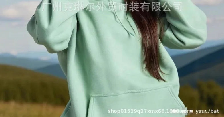 Casual 2 Piece Hoodie Set Oversized Pullover Hoodie Long Sleeve Sweatshirt Set Cozy Loungewear Matching Set For Women