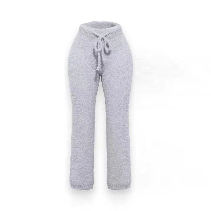 Four Pcs Sets Casual Cropped Tank Tops&High Elastic Drawstring Shorts&Long Sleeve Fleece Knitted Cardigan Coats&Full Trousers