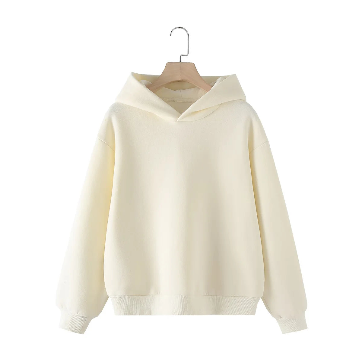 HH Women Solid Casual Sweatshirt Pant Suit Long Sleeve Hooded Fleece Pullover Coat Loose Straight Trousers Office Lady Sets