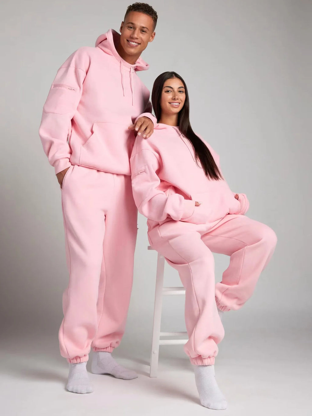 2025 Fitness Workout Outfits Autumn Winter Women Man Tracksuit Sport Pocket Sweatshirt Hoodies Sweatpants 2 Two Piece Set Lover